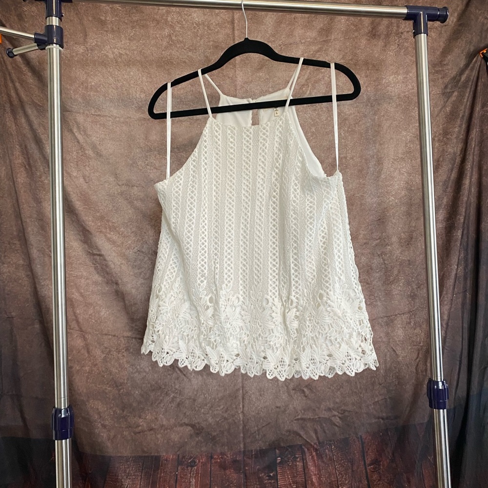 Monteau White Lace Tank Shirt